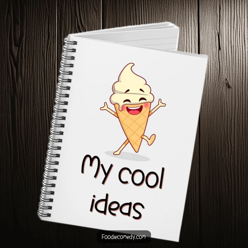 Funny Ice Cream Dance Notebook: A notebook with a goofy ice cream cone breakdancing, encouraging creative ideas and fun notes.