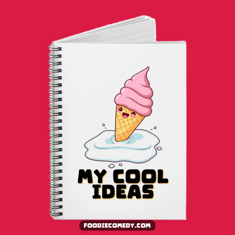 Funny Ice Cream Cone Sliding Notebook: Jot Down Cool Ideas with Gleeful Art Gift!