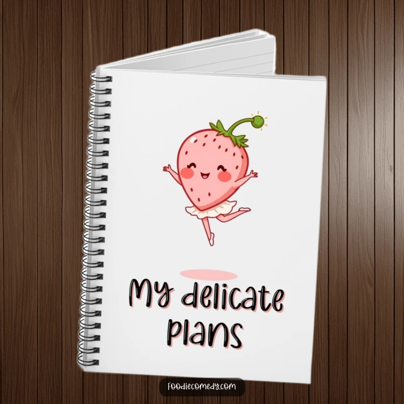 Funny Strawberry Ballet Notebook: A notebook with a strawberry ballerina design, encouraging creative writing and dance-related notes.