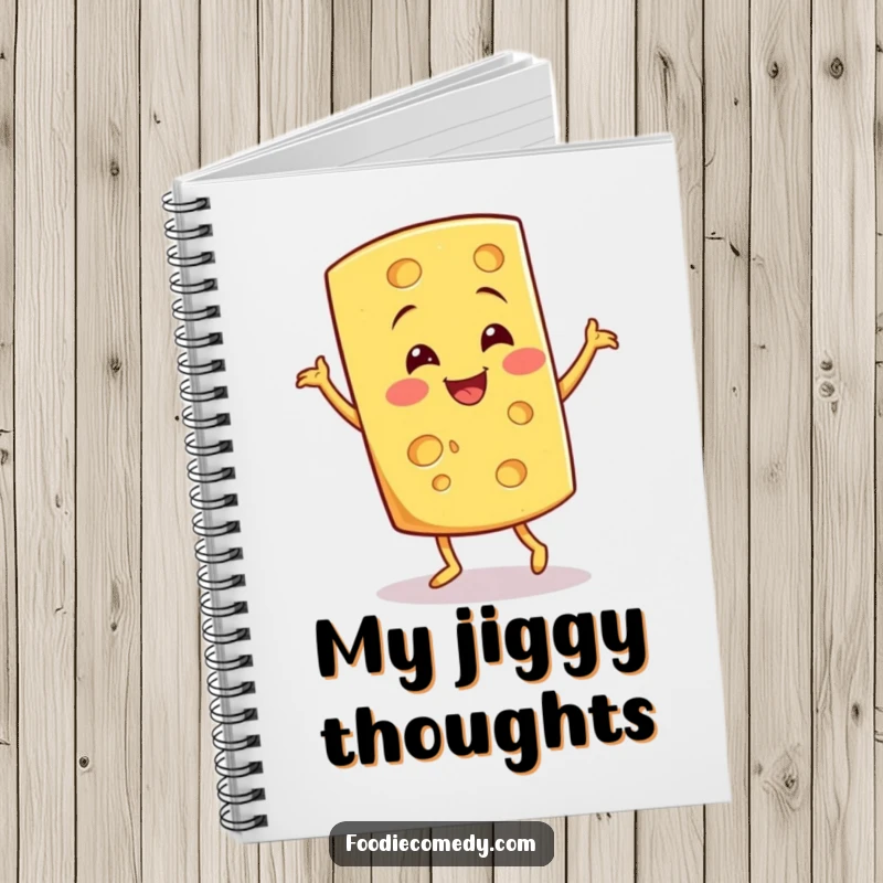 Funny Cheese Jig Notebook: A jigging cheese wedge adorns this notebook for quirky and humorous note-taking.