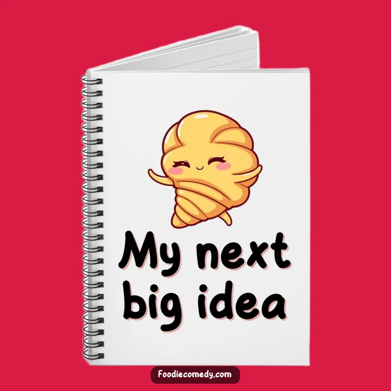 Funny Croissant Flamenco Swirl Notebook - Jot Down Ideas with Pastry Pizzazz
