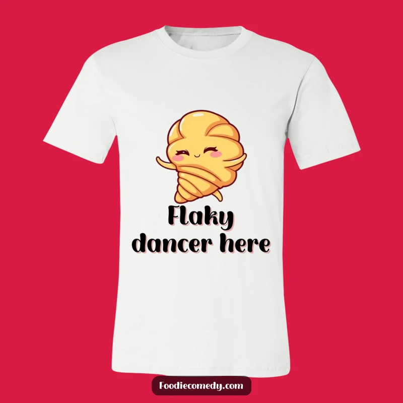 Funny Croissant Flamenco Swirl T-Shirt - Hilarious Pastry Dancer Apparel