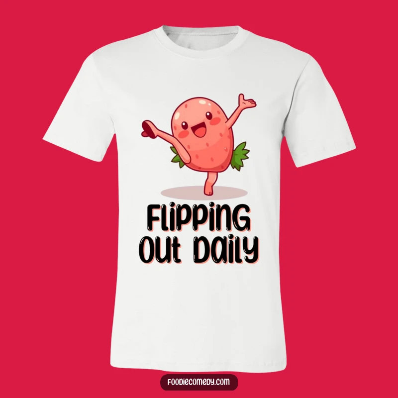 Funny Strawberry Cartwheel T-Shirt: Comical Fruit Character Apparel for a Humorous Wardrobe