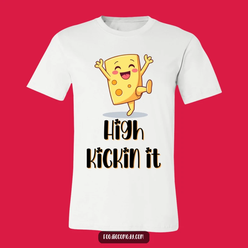 Funny Cheese High Kick T-Shirt a Hilarious Tee for Dairy Delights
