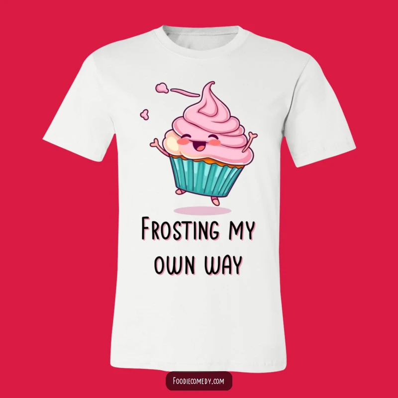 Funny Cupcake Twirling T-Shirt: Sweet Character Apparel for a Joyful Look
