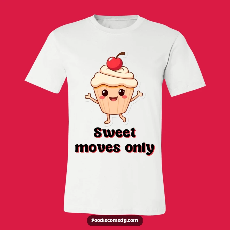 Funny Dancing Cupcake T-Shirt: Happy Cherry Character Tee for Parties
