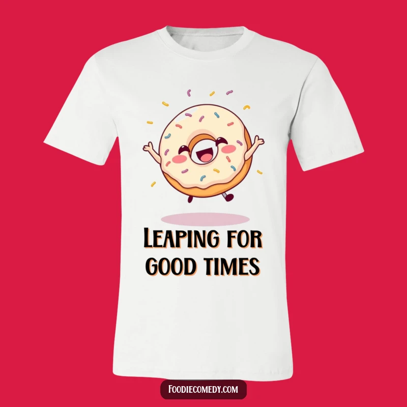 Funny Jumping Donut T-Shirt - Wearable Joyful Sprinkle Explosion