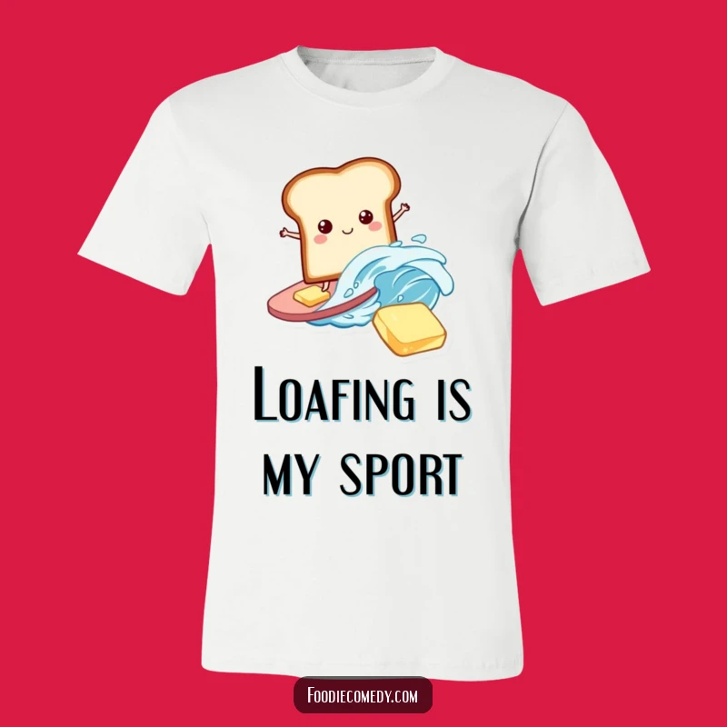 Funny Bread T-Shirt: Surfing Slice Tee, Hilarious Breakfast Food Apparel Gift
