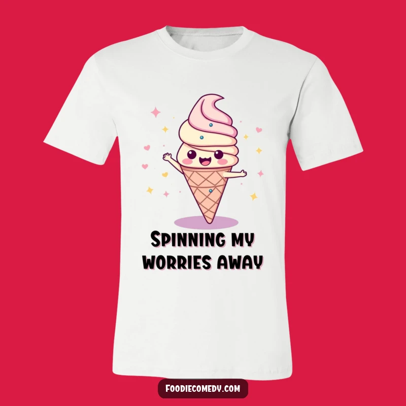 Funny Disco Ice Cream Cone T-Shirt: Groovy Swirl Graphic Tee for Fun Lovers!