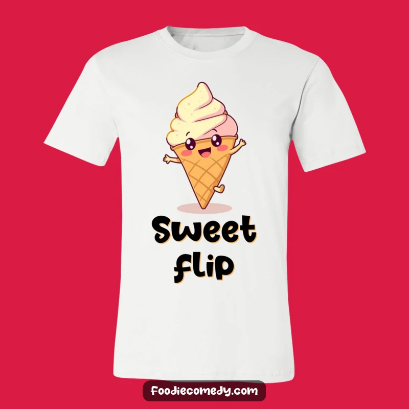 Funny Ice Cream Cartwheel T-Shirt: Happy Round Character Tee, Perfect Humorous Gift