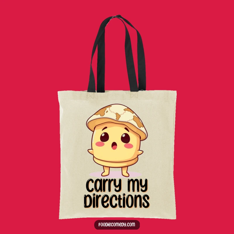 Funny Surprised Pancake Tote Bag: Carry Your Map! A Hilarious Travel Gift