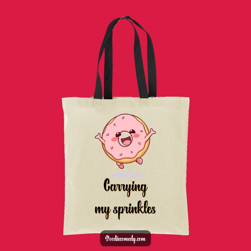 Funny Donut Jump Tote Bag: Carry Your Fun with this Hilarious Treat Bag!
