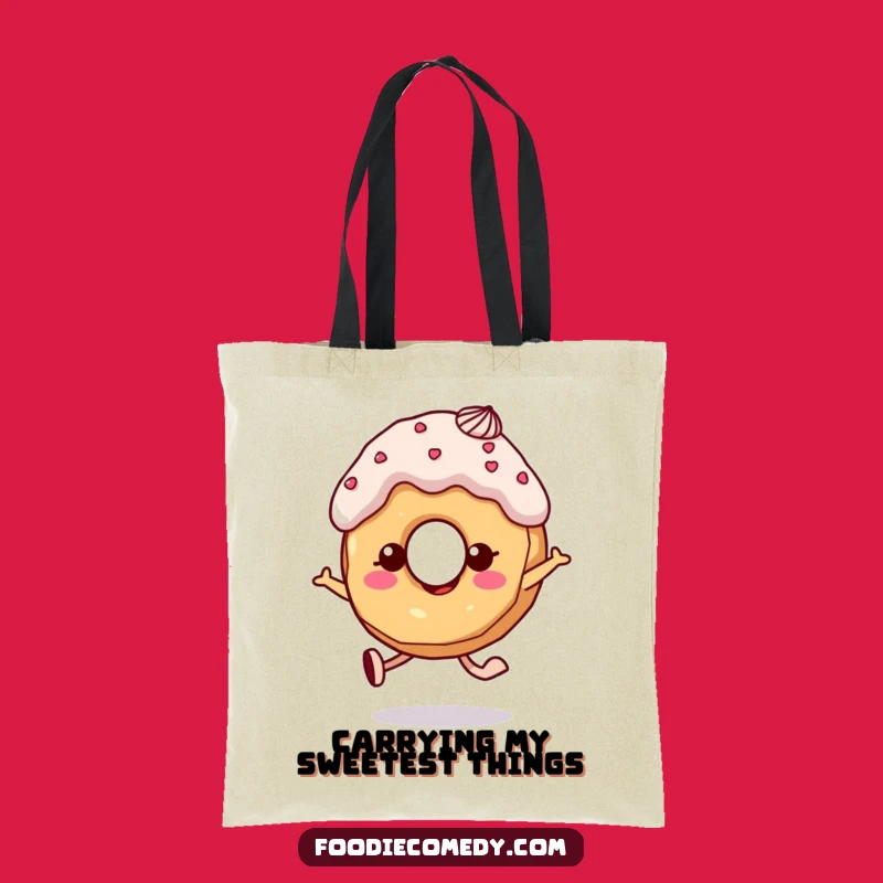 Funny Donut Skipping Tote Bag: Carry Your Sweetness Everywhere!