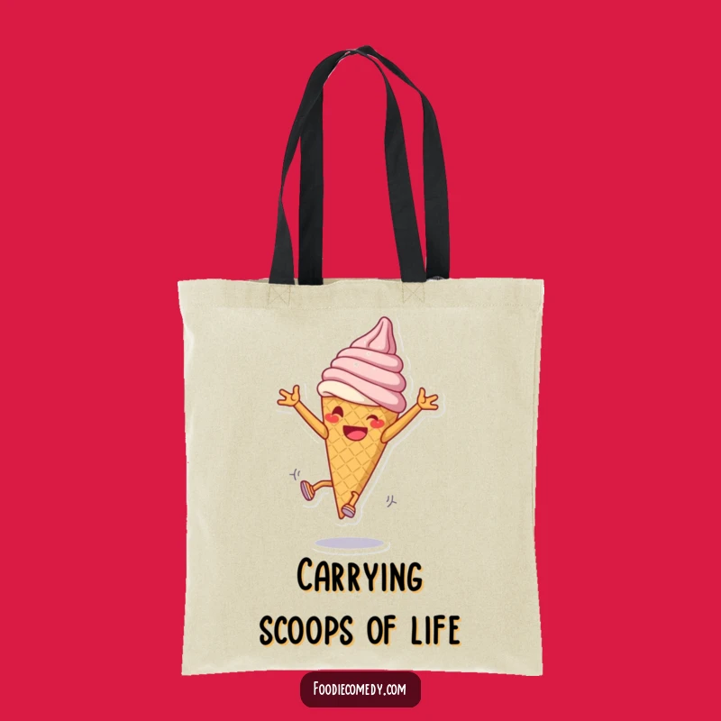 Funny Ice Cream Cartwheel Tote Bag - Carry Your Sweetness with Humor