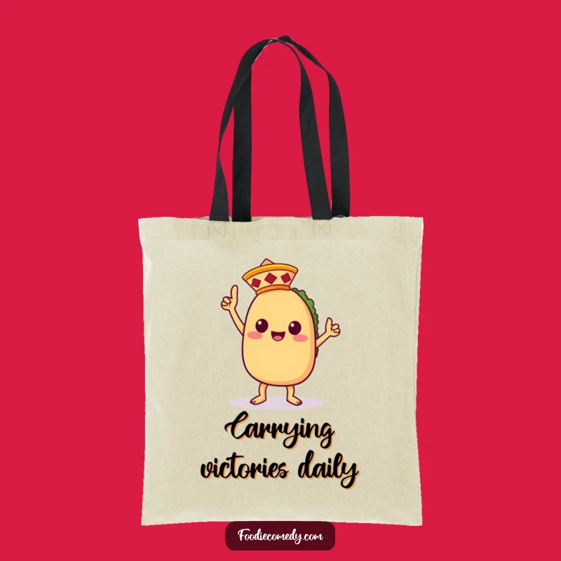 Funny Taco Dance Tote Bag - Cute Kawaii Taco Reusable Bag - Awesome Funny Gift