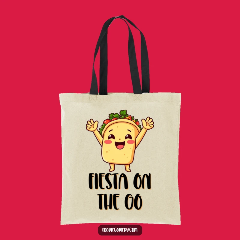 Funny Cheerful Taco Tote Bag - Spicy Salsa Fiesta Carry-All