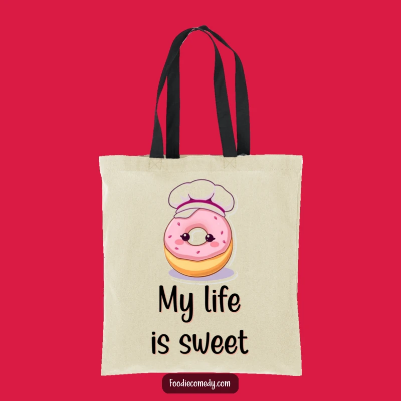 Funny Frosty Donut Tote Bag - Cute Kawaii Donut Reusable Bag - Great Funny Gift