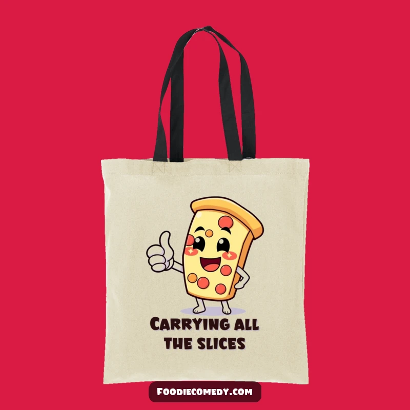 Funny Pizza Slice Thumbs Up Tote Bag: Carry Your Essentials with Cheesy Delight!