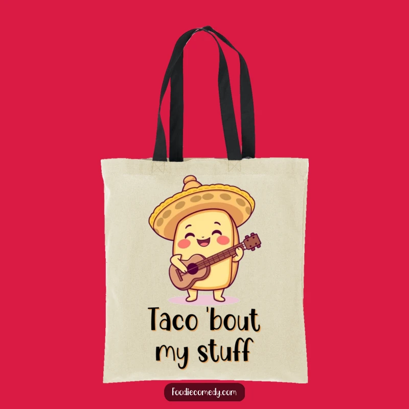 Funny Taco Sombrero Guitar Tote Bag: Carry Your Fiesta Essentials in Style!