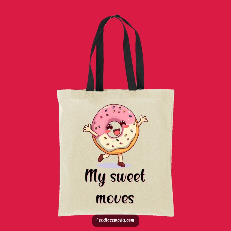 Funny Donut Breakdance Tote Bag: Carry Your Essentials with Sweet Style and Humorous Flair