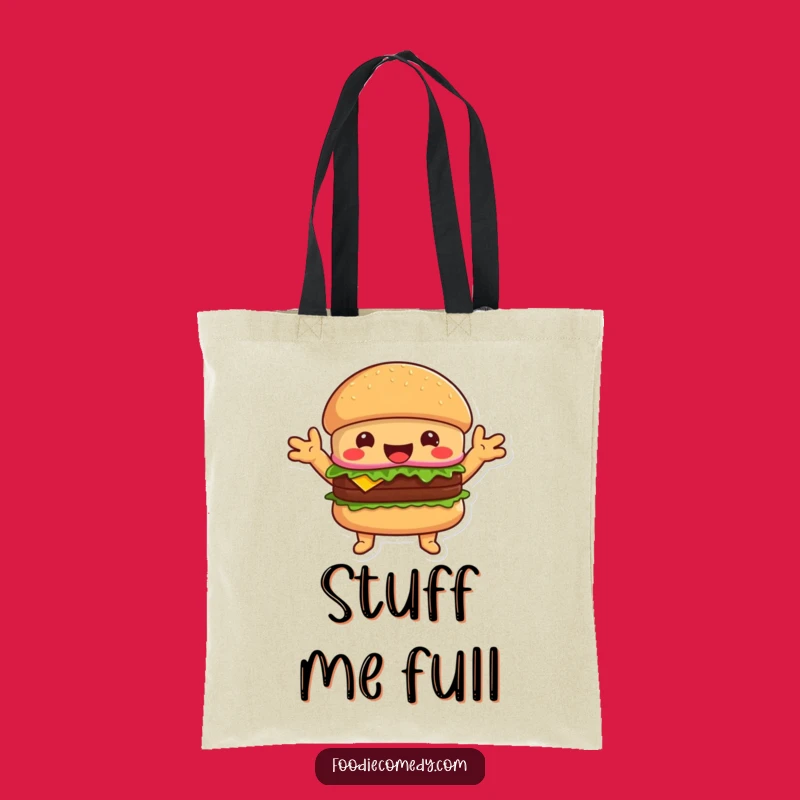Funny Hugging Burger Tote Bag - Carry Your Essentials with Warmth