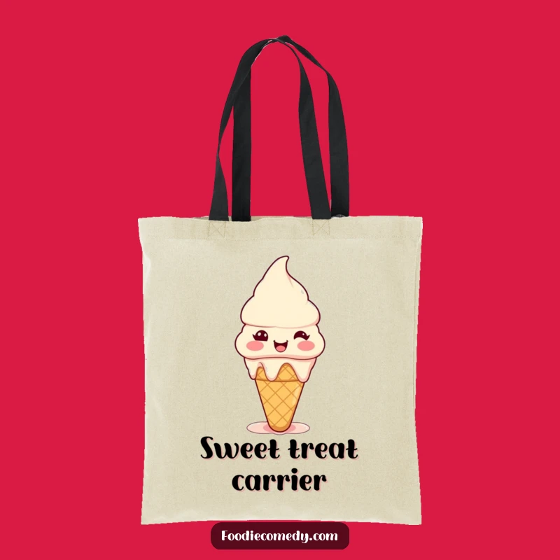 Funny Happy Ice Cream Cone Tote Bag: Carry Your Sweetness Everywhere